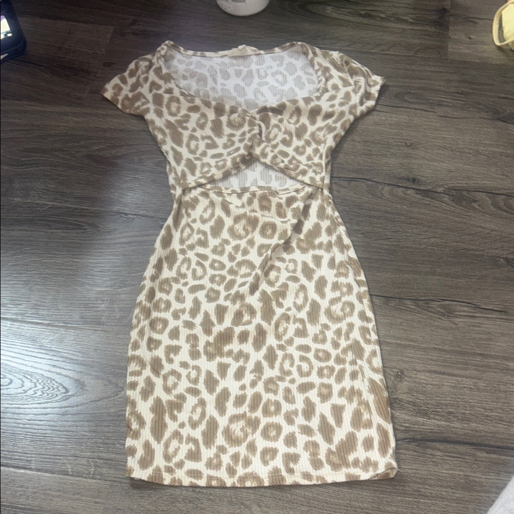 Jessica Simpson Tan Leopard Mini Dress